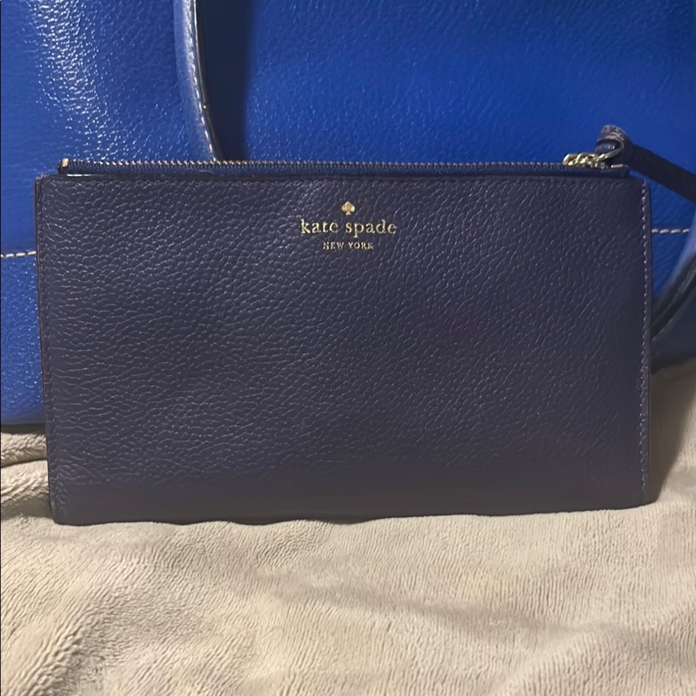 kate spade Blue Leather Clutch
